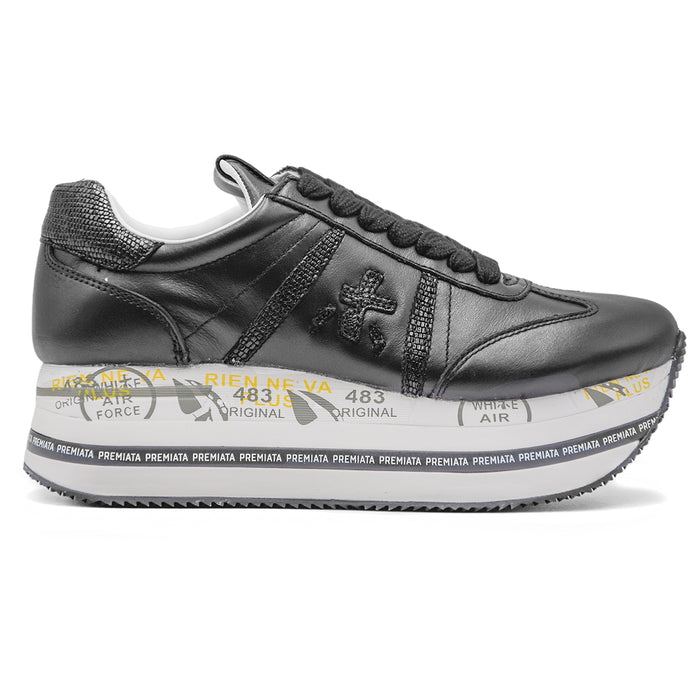 Premiata Sneakers Beth 7107 Nero Dalla Suola Importante Donna