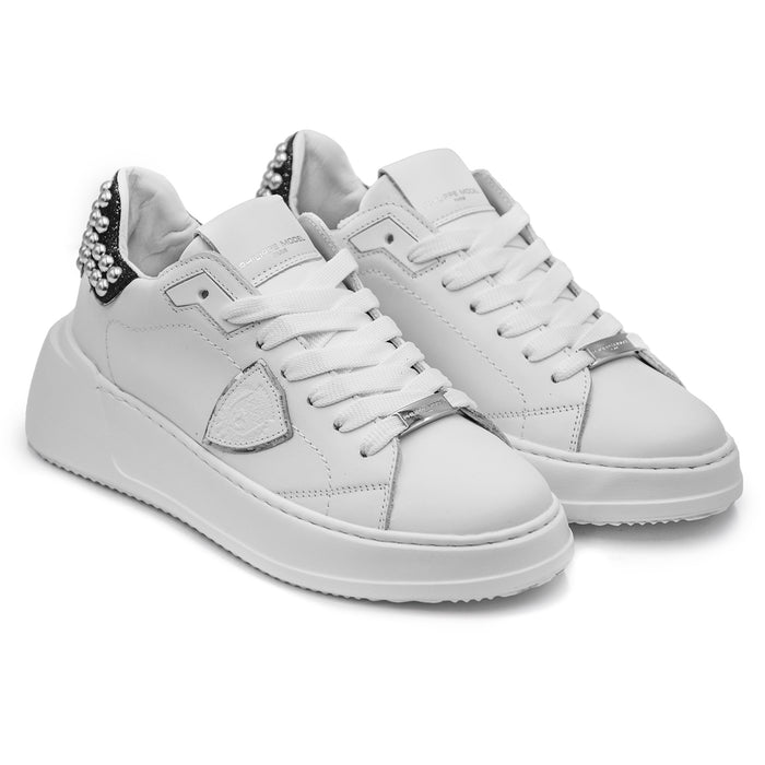 Philippe Model Sneakers Donna Tres Temple Bianco Con Abbellimento