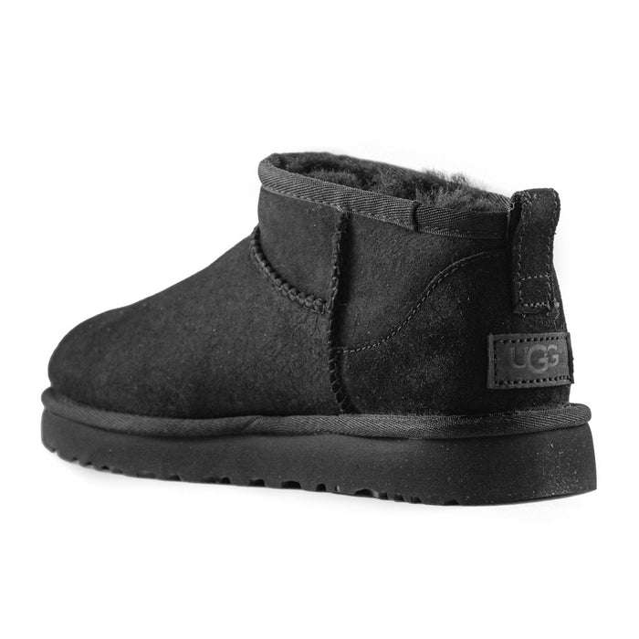 Ultra Mini Ugg Nero Stivaletti Con Suola In Treadlite Donna