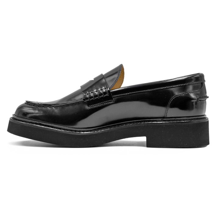 Doucal's Women's Black Penny Moccasins Refined and Elegant Style