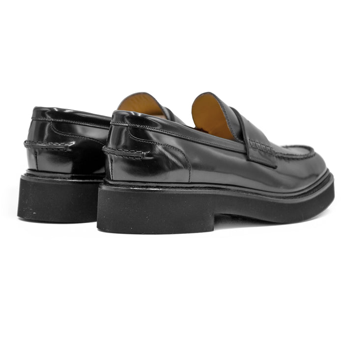 Doucal's Women's Black Penny Moccasins Refined and Elegant Style