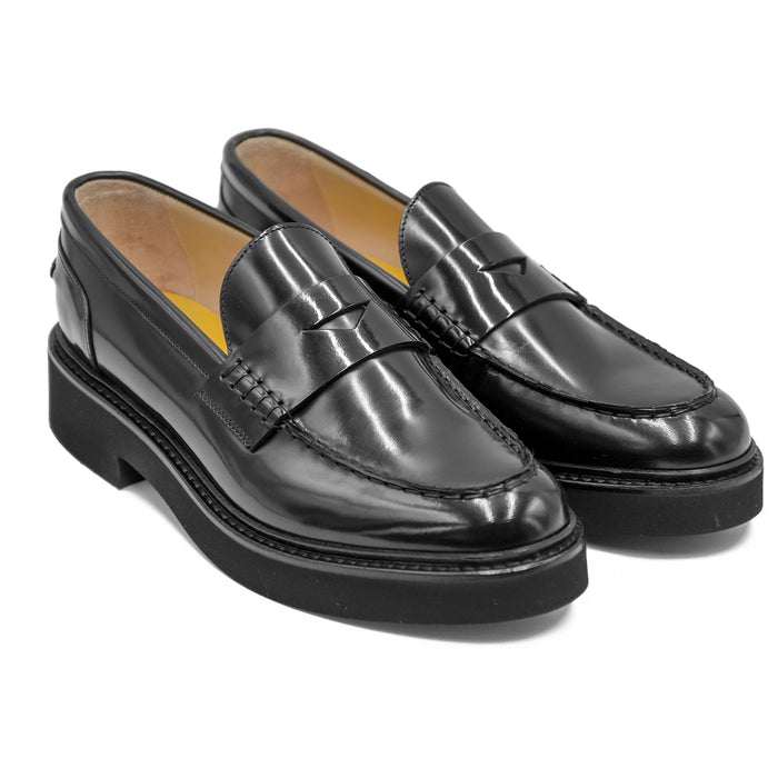 Doucal's Women's Black Penny Moccasins Refined and Elegant Style