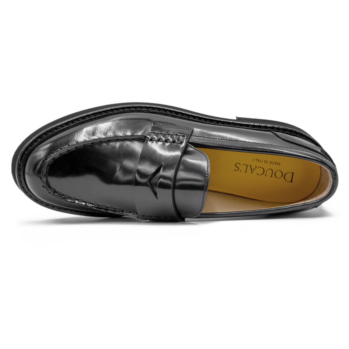 Doucal's Women's Black Penny Moccasins Refined and Elegant Style