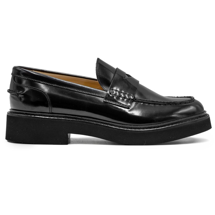 Doucal's Women's Black Penny Moccasins Refined and Elegant Style