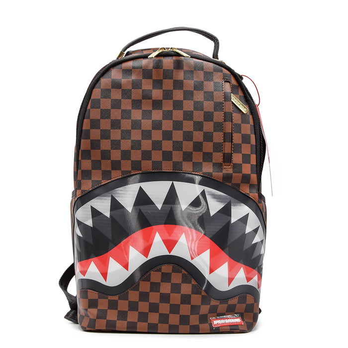 Sprayground Zaino Scacchi Marrone Nero SHARK IN PARIS LENTICULAR