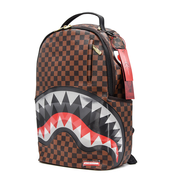 Sprayground Zaino Scacchi Marrone Nero SHARK IN PARIS LENTICULAR