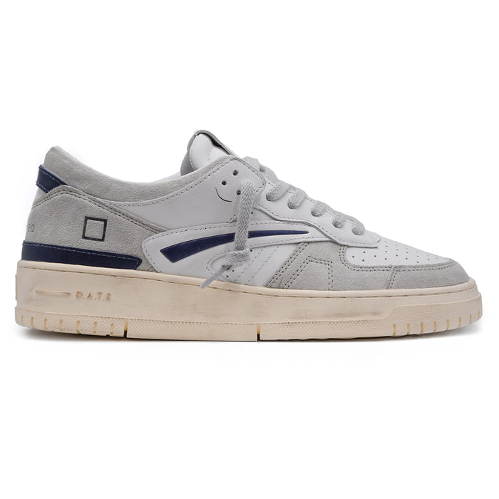 Sneakers D.A.T.E. Torneo Vintage Bianco Blu Logo Posteriore Uomo