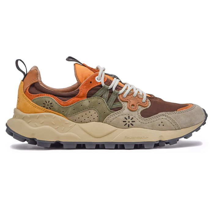 Sneakers Flower Mountain Uomo Taupe Con Logo Impresso A Fuoco