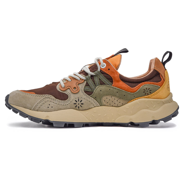 Sneakers Flower Mountain Uomo Taupe Con Logo Impresso A Fuoco