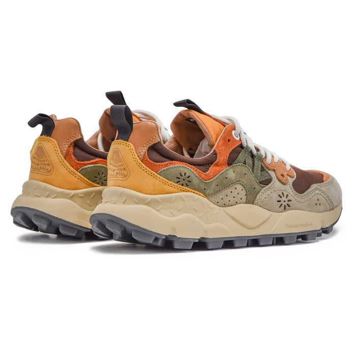 Sneakers Flower Mountain Uomo Taupe Con Logo Impresso A Fuoco