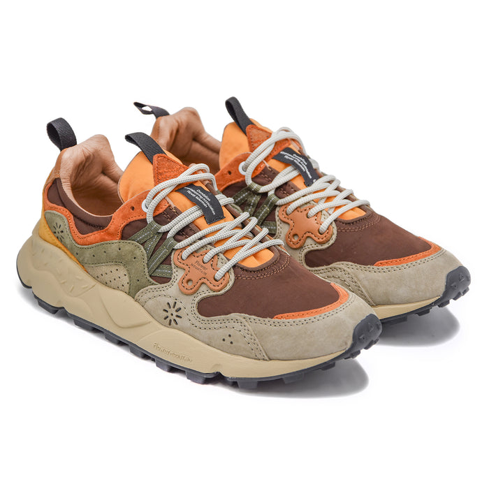 Sneakers Flower Mountain Uomo Taupe Con Logo Impresso A Fuoco