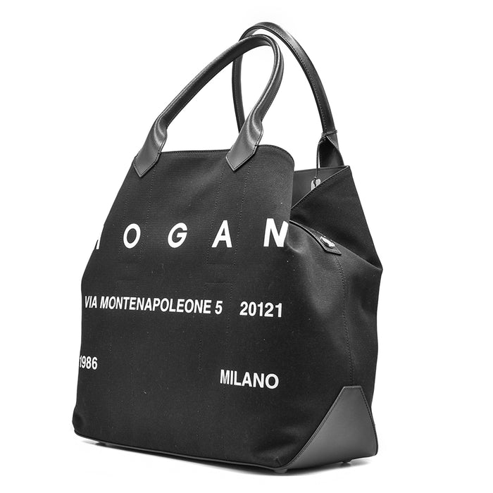 Hogan Borsa Nero Grande Script Realizzata Trattamento Idrofobico