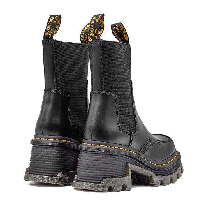 Dr. Martens Donna Stivaletti Corran Nero Nuovo Motivo Scanalato