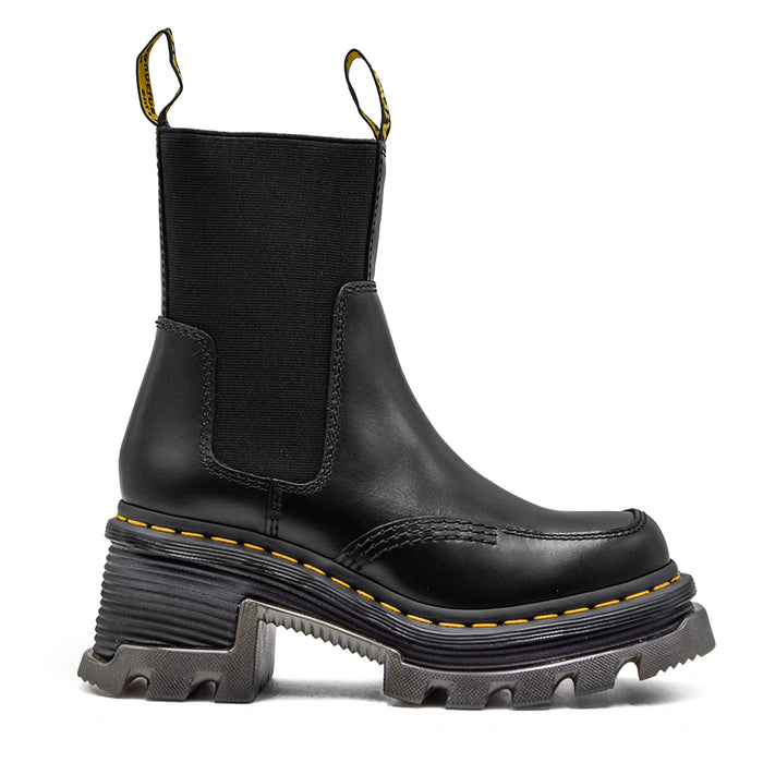 Dr. Martens Donna Stivaletti Corran Nero Nuovo Motivo Scanalato