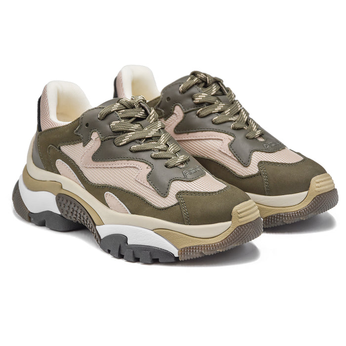 Sneakers Ash Bianco Militare Addict Plantare In Lattice Donna