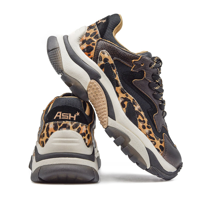 Ash Sneakers Addict Nero Leopard Suola In Gomma Antiscivolo Donna