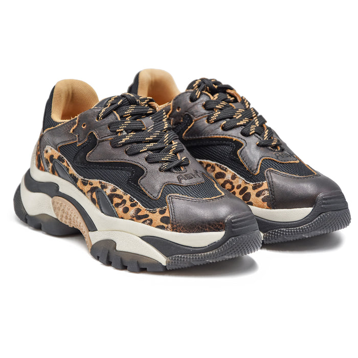 Ash Sneakers Addict Nero Leopard Suola In Gomma Antiscivolo Donna