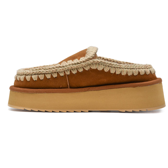 Sabot Mou Eskimo Clog Platform Leggera E Flessibile Cognac Donna