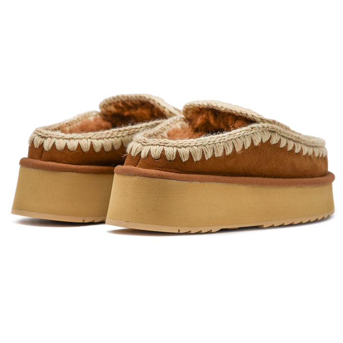 Sabot Mou Eskimo Clog Platform Leggera E Flessibile Cognac Donna