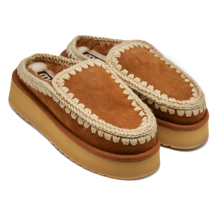 Sabot Mou Eskimo Clog Platform Leggera E Flessibile Cognac Donna