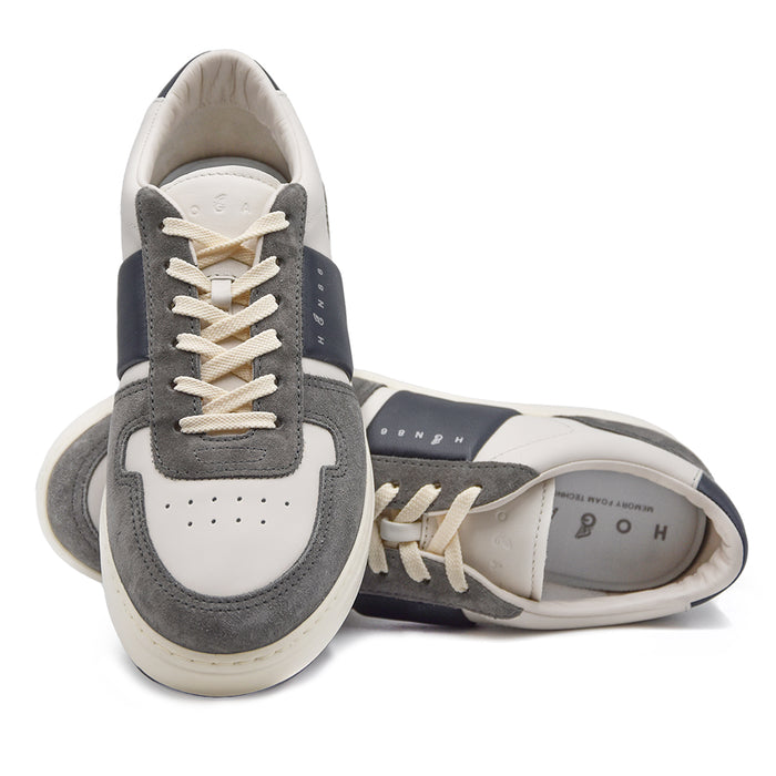 Sneakers Uomo Hogan H-TV Dallo Stile Minimal Yogurt Grigio