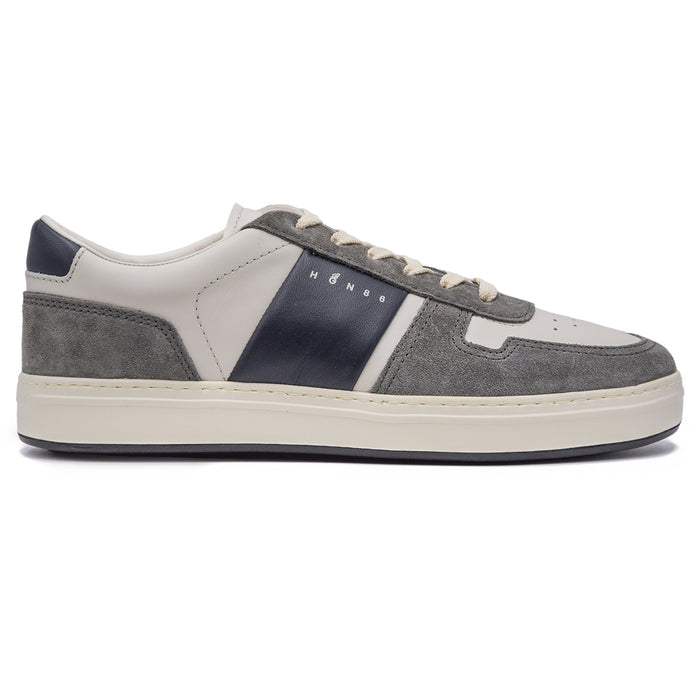 Sneakers Uomo Hogan H-TV Dallo Stile Minimal Yogurt Grigio