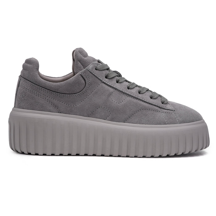 Hogan H-Stripes Women's Sneakers Grey With Vertical Grooves