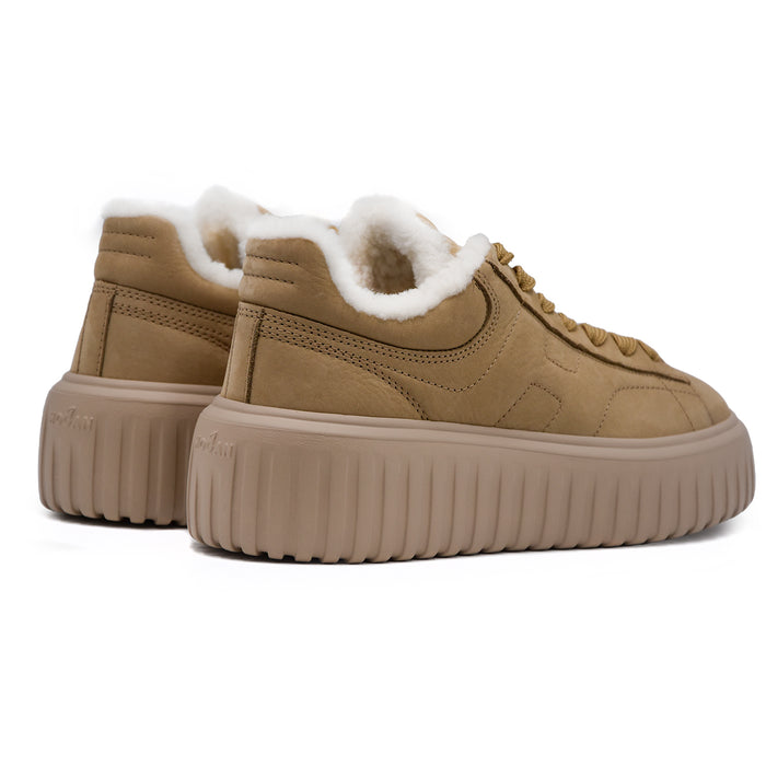 Hogan Women's Sneakers H-Stripes Biscuit Warm Version Sheepskin