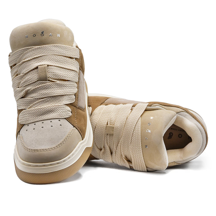 Sneakers Hogan H667 Donna Chamallow Beige Marrone Puffy