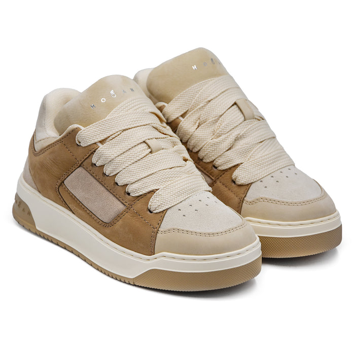 Sneakers Hogan H667 Donna Chamallow Beige Marrone Puffy