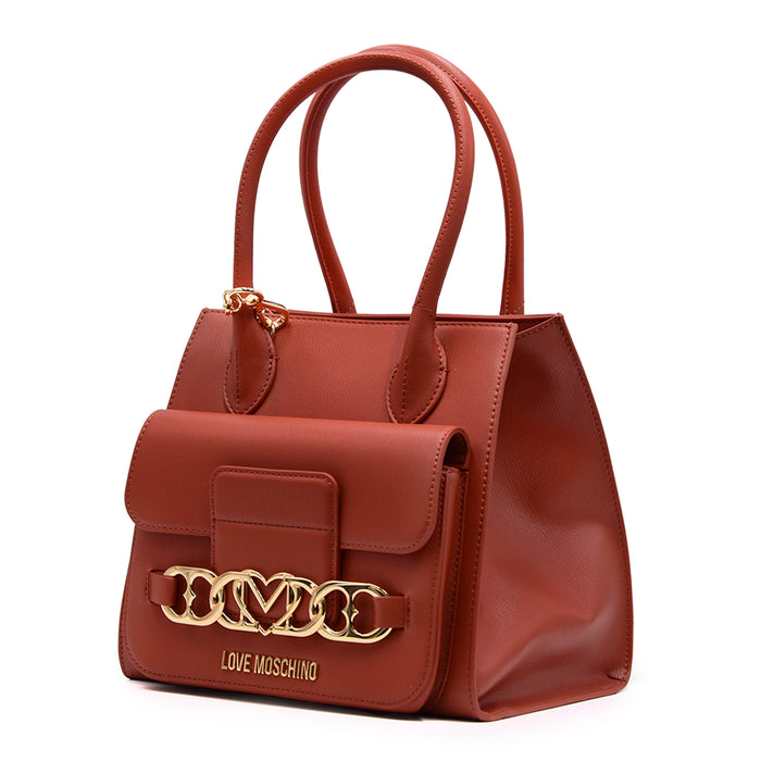 Love Moschino Borsa A Mano Ruggine Con Ampie Tasche Interne