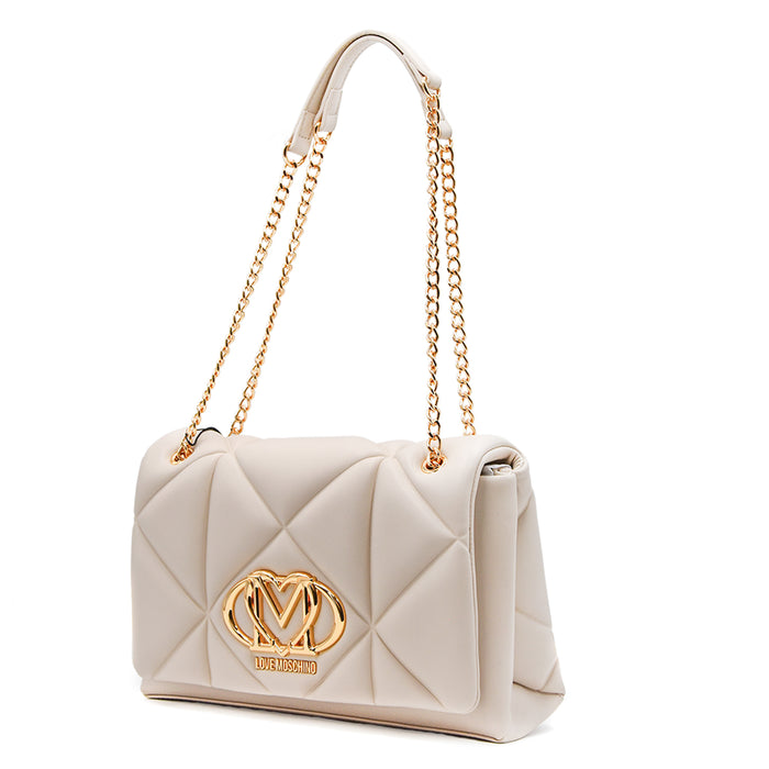 Borsa Avorio Love Moschino Ecopelle A Lavorazione Geometrica