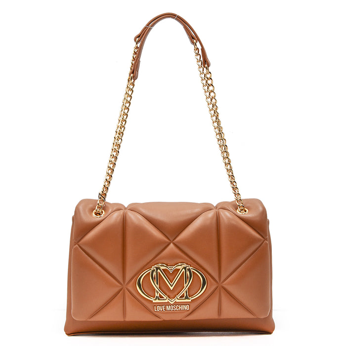 Love Moschino Borsa Cammello Dal Manico Scorrevole In Metallo