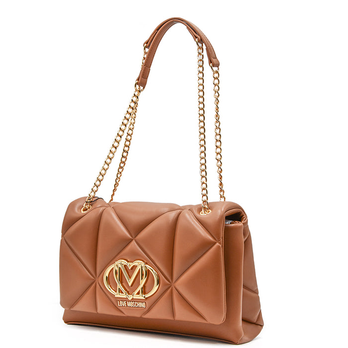 Love Moschino Borsa Cammello Dal Manico Scorrevole In Metallo