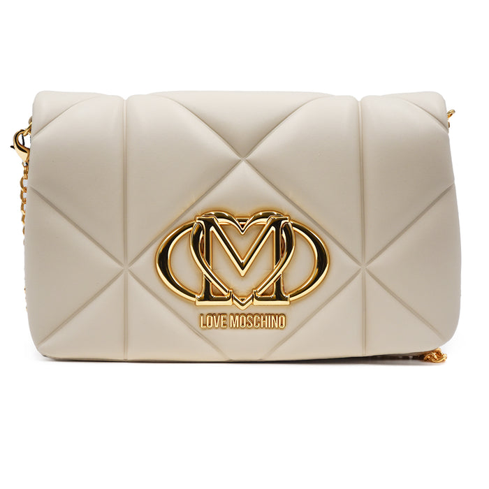 Love Moschino Borsa Ecopelle Avorio Con Doppi Scomparti Interni