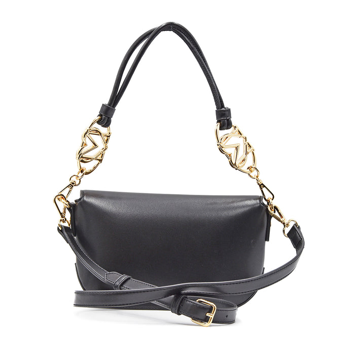 Borsa Love Moschino Nero Con Monogramma Applicato Nella Tracolla