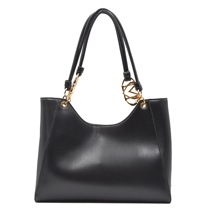 Love Moschino Borsa Shopper Nero Con Attacchi Logati In Metallo