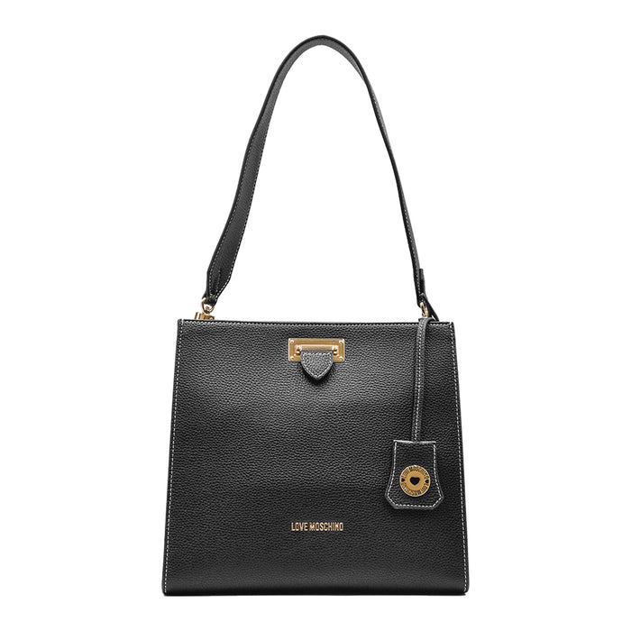 Borsa Love Moschino Nero Interno Anialier Con Maxi Tasca Chiusa