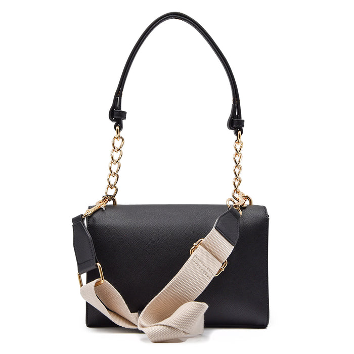 Love Moschino Borsa Nero Dal Maxi Monogramma Oro Sulla Pattina