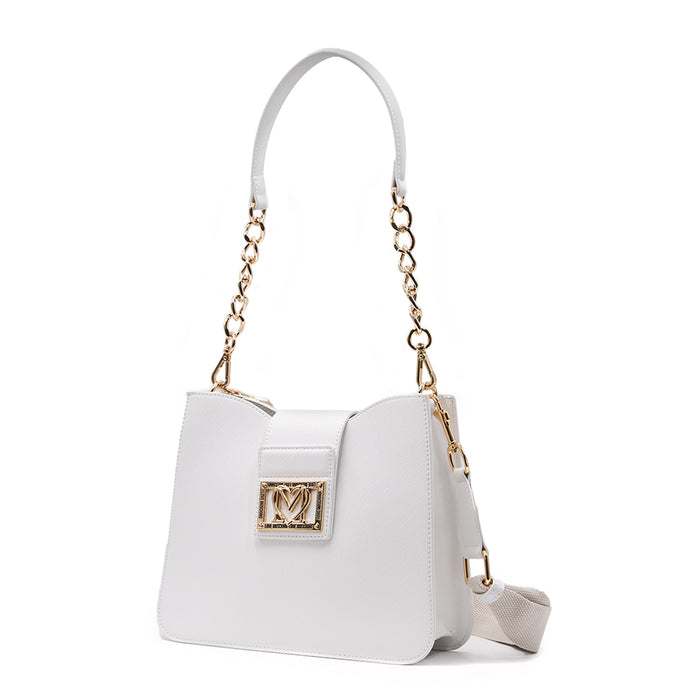 Borsa Bianco Love Moschino Pratica Essenziale Dalla Linea Pulita