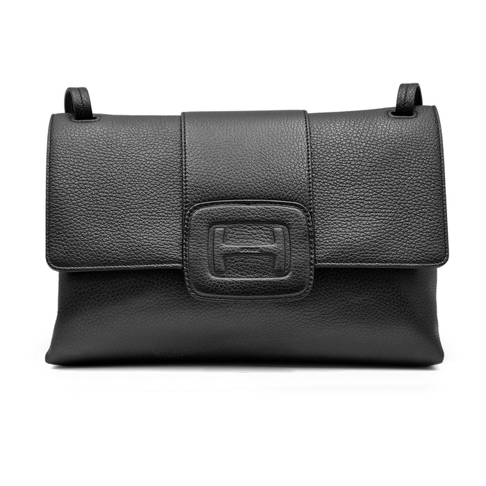 Borsa Hogan H-Bag Media Nero Martellato Manico Diventa Tracolla