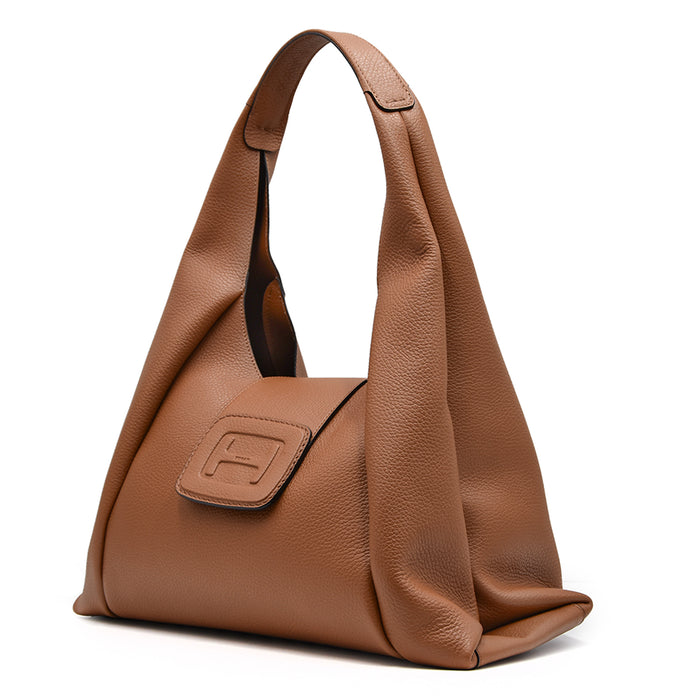 Borsa Cognac Hogan Hobo Sacca Media Con Due Scomparti Interni