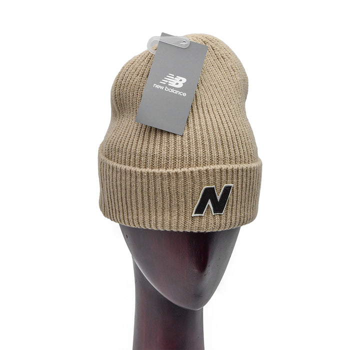 New Balance Block Beanie Cappello Grigio Con Fascia Foderata Pile