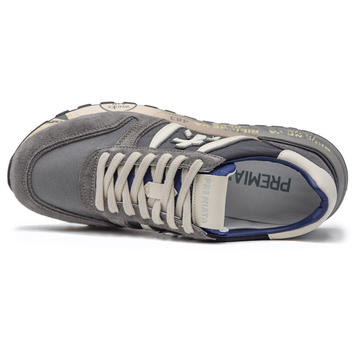 Premiata Uomo Sneakers Lander 6906 Grigio Dettagli Sulla Suola