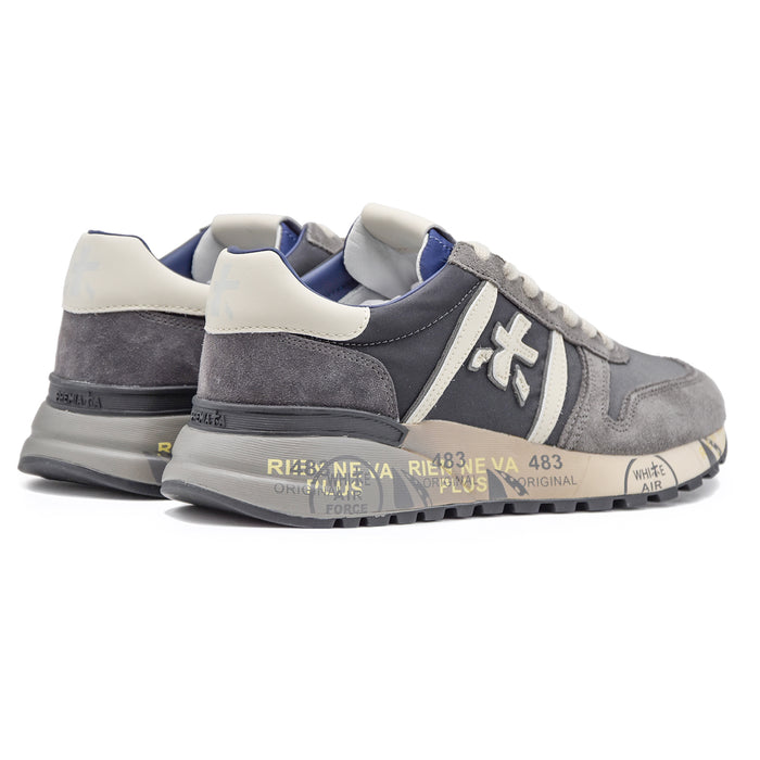 Premiata Uomo Sneakers Lander 6906 Grigio Dettagli Sulla Suola