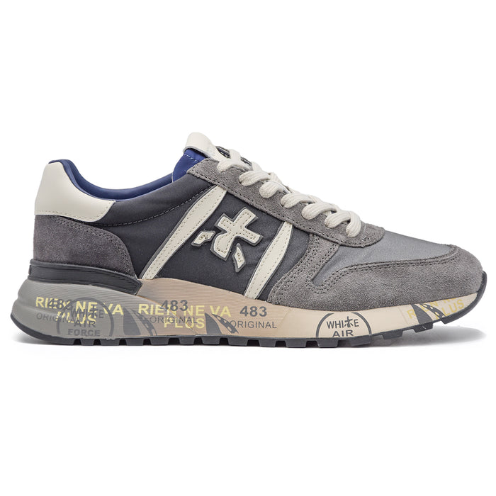 Premiata Uomo Sneakers Lander 6906 Grigio Dettagli Sulla Suola