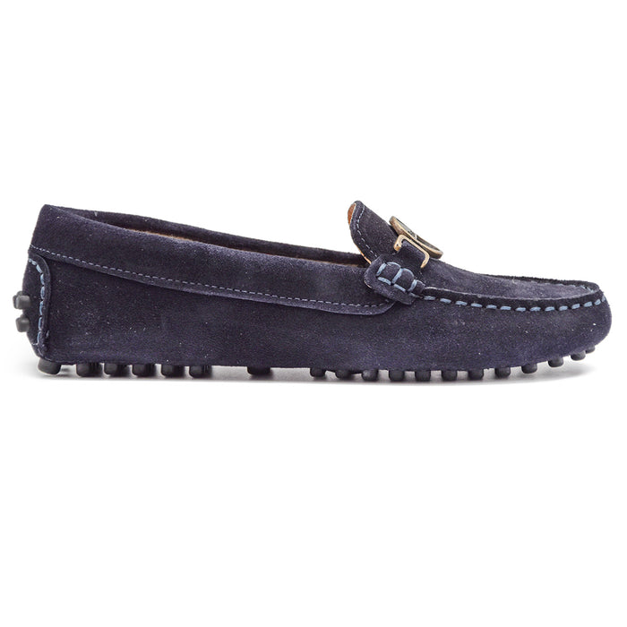 Barbour Women's Moccasins Blue Soles Mounted On A Dotted Sole