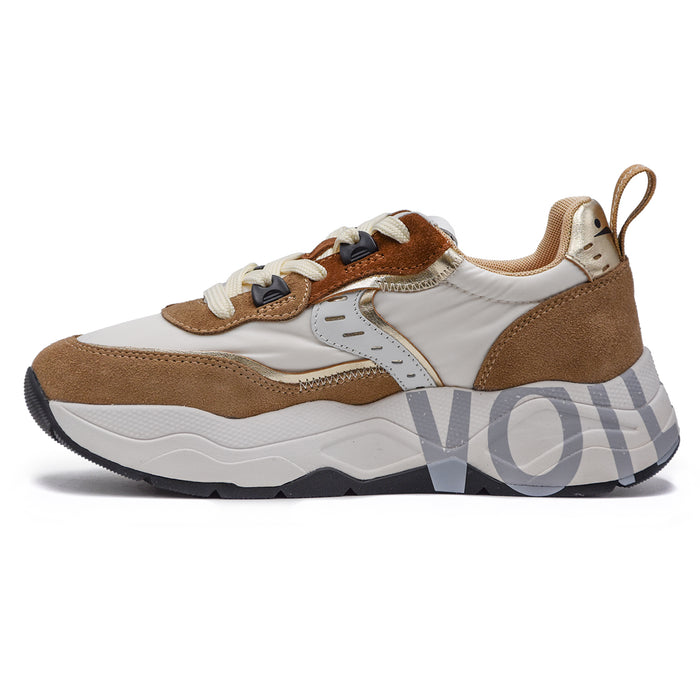 Voile Blanche Donna Marrone Sneakers Suola Leggera Effetto Plateau