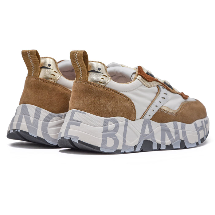 Voile Blanche Donna Marrone Sneakers Suola Leggera Effetto Plateau