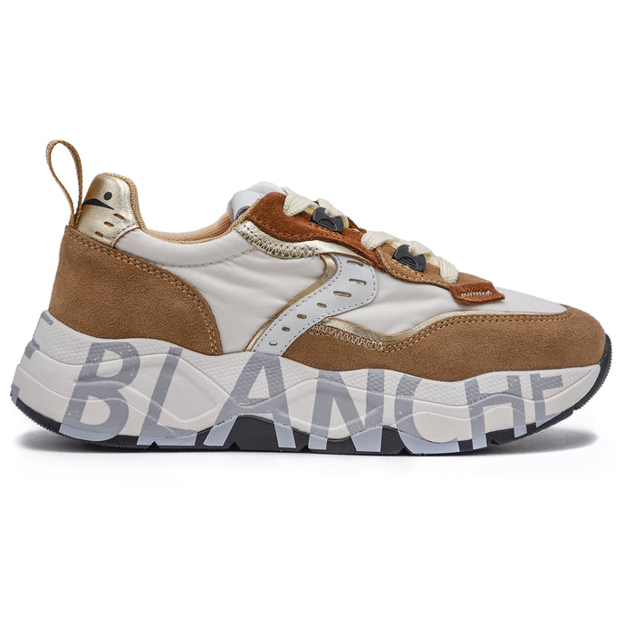 Voile Blanche Donna Marrone Sneakers Suola Leggera Effetto Plateau